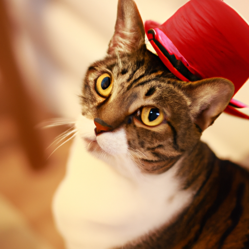 cat wearing a red hat, DALL·E 2